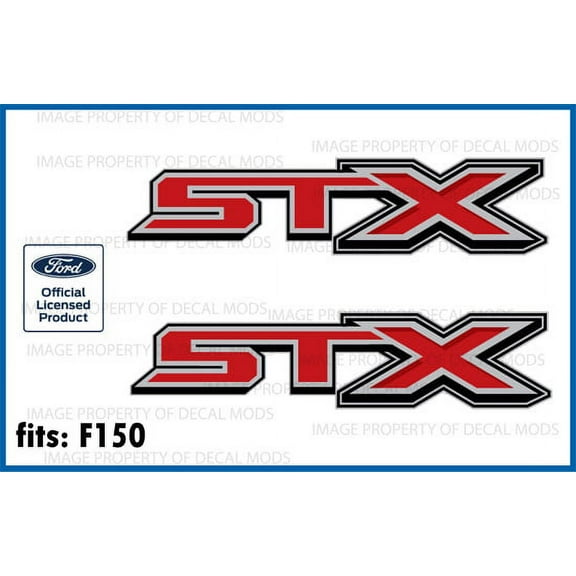 Decal Mods STX Decals Stickers for Ford F150 (2015-2020) (set of 2) Officially Licensed (Red) - FR