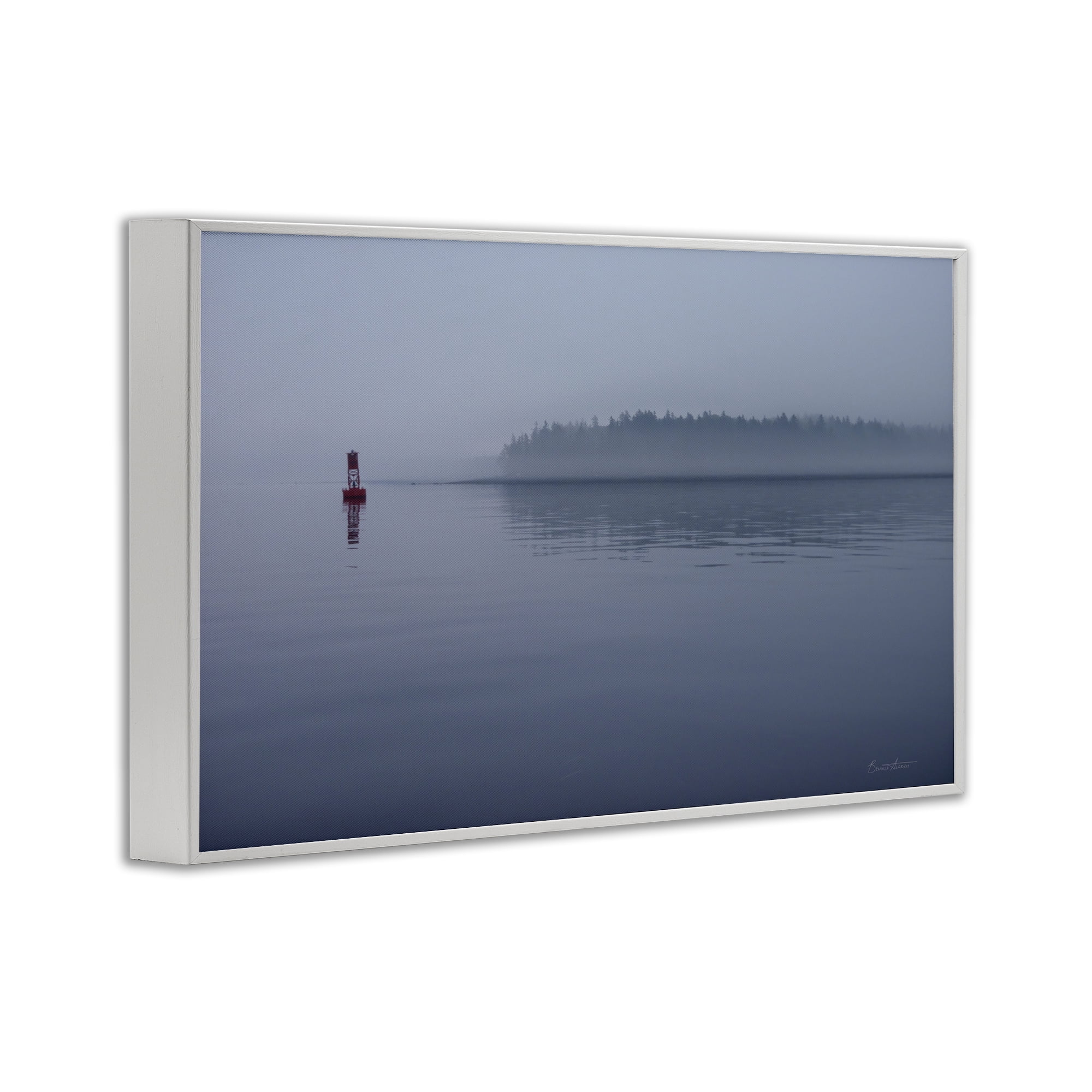 Stupell Industries Penobscot Bay Landscape Landscape Photography White Framed Art Print Wall Art, 30 x 20