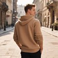 thumbnail image 3 of Fabrcox Plus Size M-3xl Mens Hoodies Pullover Long Sleeve Fleece Lined Winter Hooded with Pockets Casual Light Weight Basic Loose Fit Hooded Camel L, 3 of 3