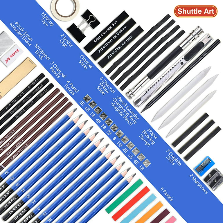 Handyman Crafts 50pcs Sketching Drawing Pencils Set Art Supplies | Sketch  pencils,Graphite,Charcoal,Sketch book,Drawing supplies | In Black Zipper