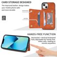 thumbnail image 6 of Feishell for Apple iPhone 13 Back Flip Case with Credit Card Slots,Shockproof Durable PU Leather Magnetic Button Adjustable Kickstand Wallet Phone Case for Women Men,Brown, 6 of 8
