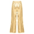 thumbnail image 2 of vastwit Boys Girls 70s Hippie Disco Dancewear Metallic Bell Bottoms Loose Fit High Waist Flare Pants Gold 16, 2 of 5