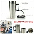 thumbnail image 1 of 12V Portable In-Car Coffee Maker Tea Pot Thermos Heating Stainless Steel Cup, 1 of 4