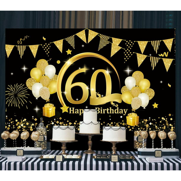 Với phông nền lớn màu đen và vàng, bạn có thể tạo ra không gian sinh nhật lịch lãm và cổ điển cho bữa tiệc sinh nhật lần thứ