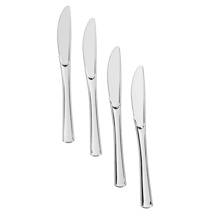 Exquisite Premium Silver Plastic Silverware - Heavy Duty Cutlery - 20 ...