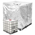 thumbnail image 1 of Cubierta para IBC Tote Uxcell, 47"L x 39"W x 45"H, sombrilla impermeable con capucha protectora y cremallera de 275 galones, plateada, 1 of 1