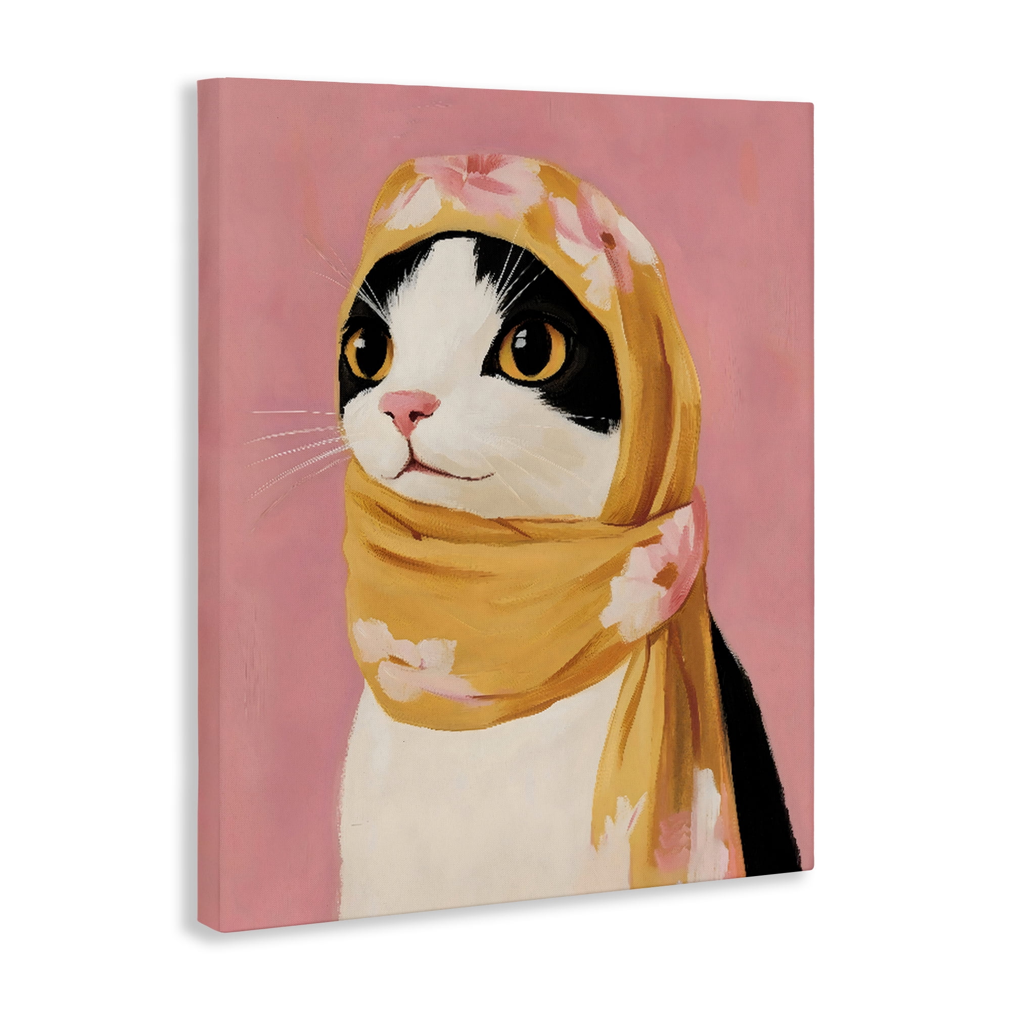 Stupell Industries Cat Babushka in Yellow Scarf Canvas Wall Art, design by The Prints Vibe