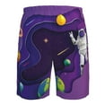 thumbnail image 6 of Kll Astronaut On Mission In Outer Space Men'S Casual Summer Beach Shorts Hawaiian Shorts With Pockets-X-Large, 6 of 9