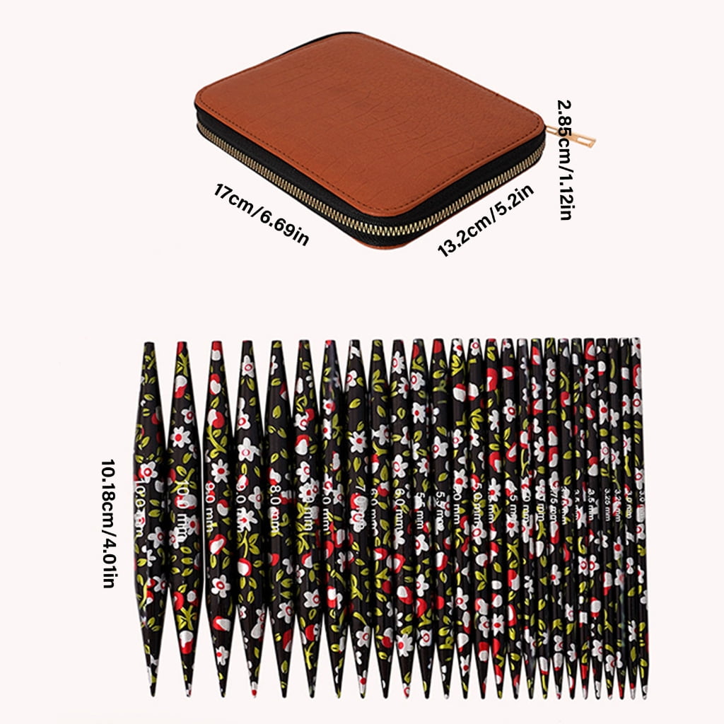 Yammee Short Round Knitting Needle 3-10mm Interchangeable Circular Knitting Needle Set with Case & Accessories for Knitting