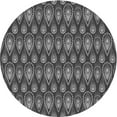 thumbnail image 1 of Ahgly Tapis Rond Lavable en Machine Intérieur Transitionnel Gris Foncé Noir, 7 Pieds Rond, 1 of 7