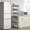 thumbnail image 2 of in Slim Rolling Storage Cart Mobile Shelving Unit with Wheels Metal Wire Storage Shelving Rack with Baskets for Kitchen Bathroom Office Laundry Narrow Piaces, 2 of 8