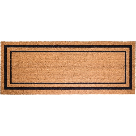 Americo Home Coir Doormat Black Border - Non-Slip, Outdoor - 24 x 60 Inch — Residential Use, Standard Application