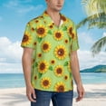 thumbnail image 5 of Haiem Sunflower Leaves Printed Hawaiian Shirt for Men - Men’s Casual Beach Summer Shirts - Stretch Fabric with Modern Fit-XX-Large, 5 of 9