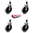 thumbnail image 2 of 5 Inch Thermoplastic Rubber Wheel 1-1/2 Inch Expanding Stem Caster Set of 4 SCC, 2 of 2