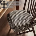 thumbnail image 3 of VHC Brands Chair Pad 16.5x18, Cotton Dining Room, Kitchen Chair Pads, Seat Cushion with Ties, Tucked, Black Check Collection, Rectangle 16.5x18, Country Black, Set of 2, 3 of 4