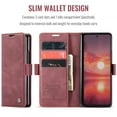 thumbnail image 4 of ShellTech for Samsung Galaxy Z Fold 7 Leather+TPU Slim Case,Classic Design Leather Wallet Magnetic Closure Flip Case with Kickstand Card Holder Slot Shockproof Protective Cover,Winered, 4 of 11