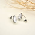 thumbnail image 5 of 3 Pairs Surgical Stainless Steel Screw Back Stud Earrings, Heart Square Princess Cut Horse Eye Teardrop Triangle Cubic Zirconia Stud Earrings Set, 5 of 7