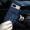 thumbnail image 2 of Military Grade Hybrid Case with Ring Grip and Camera Lens Protector for Google Pixel 7 - Blue, 2 of 3
