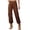 #167-Brown, variant on Women's Cargo Jeans, Solid Washed Denim with Elastic Waist & Multiple Pockets, Straight Leg & Cuffed Ankle for Casual Wear and Work