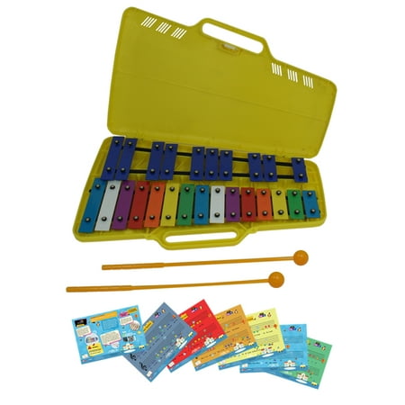 D'Luca 25 Notes Full Chromatic Xylophone Glockenspiel with Music Cards