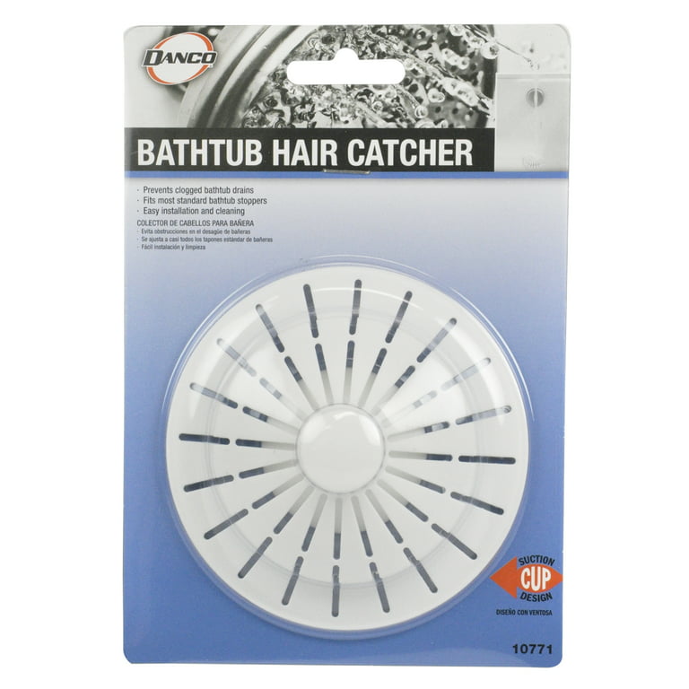 Hair Catcher Shower Drain Cover in White - Danco