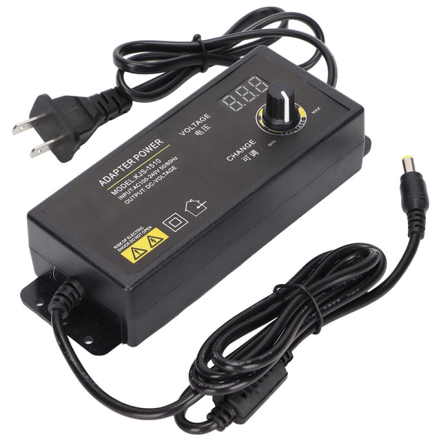Adaptador de corriente Regulación de velocidad de voltaje regulable 3‑24V 4A 90W Adaptador de pantalla digital LED Enchufe 100‑240VUS