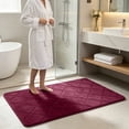 thumbnail image 6 of Djiypn 20"x32" Ultra Thin Bathroom Rugs, Low Profile Bath Mat Non-Slip Under Door Absorbent Shower Rug Washable Indoor Door Mat Small, Red, 6 of 8