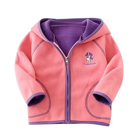 Mercatoo Toddler Boy Girl Full-Zip Hoodie 𝐏olar Fleece Jacket Outerwear Fall Winter Hooded Sweatshirt Kids Lightweight Jacket