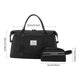 thumbnail image 3 of Bolso de viaje para mujer, 2 uds., bolso de noche, bolso de maquillaje, bonito bolso de gimnasio (negro), 3 of 5