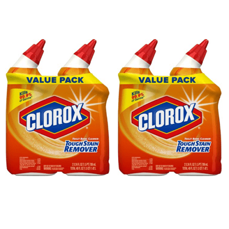 (2 pack) Clorox Toilet Bowl Cleaner, Tough Stain Remover without Bleach - 24 oz, 2 (Best Way To Clean Toilet Bowl Stains)