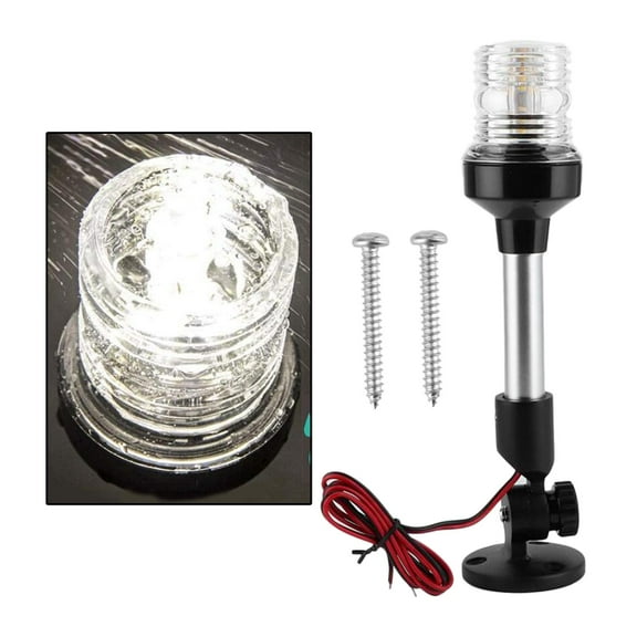 LED Boat Light-2 Mile Visibility Fixed Mount Stern Anchor Light for Fishing Boat Yacht Pontoon, 12-24 VDC 9inch
