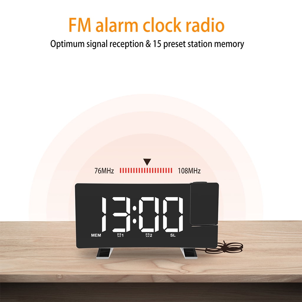 ZENTREE New Projection Atomic Alarm Clock LCD Projector Display Wall Ceiling for Time