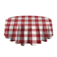 thumbnail image 5 of Red and White Plaid Pattern Round Tablecloth 60"x60",Wrinkle Wipeable Table Cloth for Kitchen Dining Room Picnic Patio Party, 5 of 6
