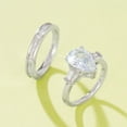 thumbnail image 4 of SEPARQI 2pcs His and Hers Wedding Ring Sets Couples Engagement Rings Women and Men 925 Sterling Silver AAA Cubic Zirconia Exaggerated Water Drop Design, 4 of 7