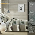 thumbnail image 3 of Y-PLWOMEN Cabin Quilt Queen Size - 100% Cotton Lodge Farmhouse Comforter Lightweight Quilted Bedspread, Plaid Bear and Deer Soft Bed Spread for Queen Bed with Pillow Shams, Grayish Brown/Green, 3 of 8