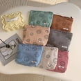 thumbnail image 5 of Bolsas de cosméticos para mujer - Bolsa de cosméticos de pana Estética Bolsos de mujer Monederos Puntos de sonrisa Organizador de maquillaje Bolsa de maquillaje Bolsas de estuche para niñas (Beige), 5 of 5