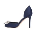 thumbnail image 2 of XYD Women Sparkly Rhinestones Bowknot Peep Toe Sandals D'Orsay Stiletto High Heel Pumps Slip On Party Dressy Shoes Size 9.5 Navy, 2 of 4