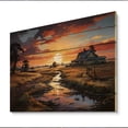 thumbnail image 2 of Designart "Sunset at the Farmhouse" Landscapes Print on Natural Pine Wood, 2 of 5