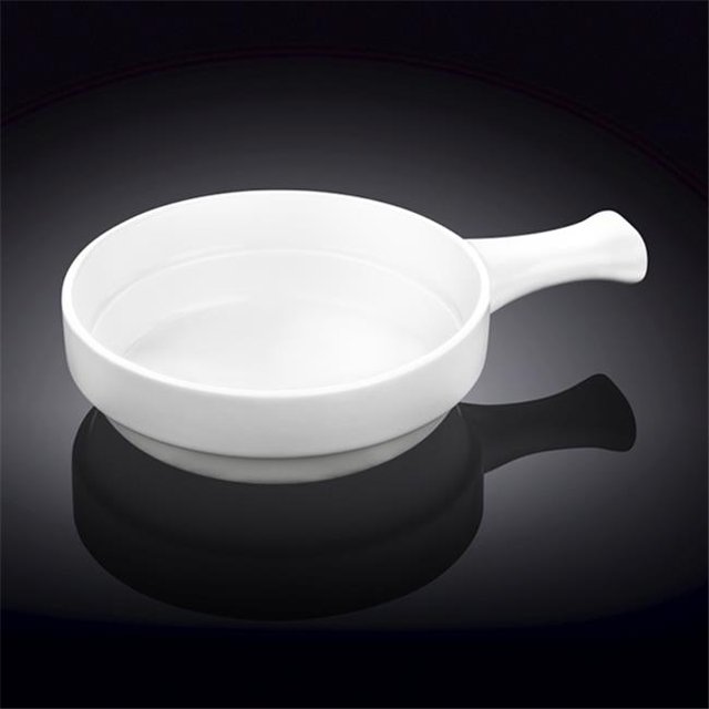 Wilmax 997013 Plat de Cuisson de 6 Po avec Poignée&44; Blanc - Pack de 36