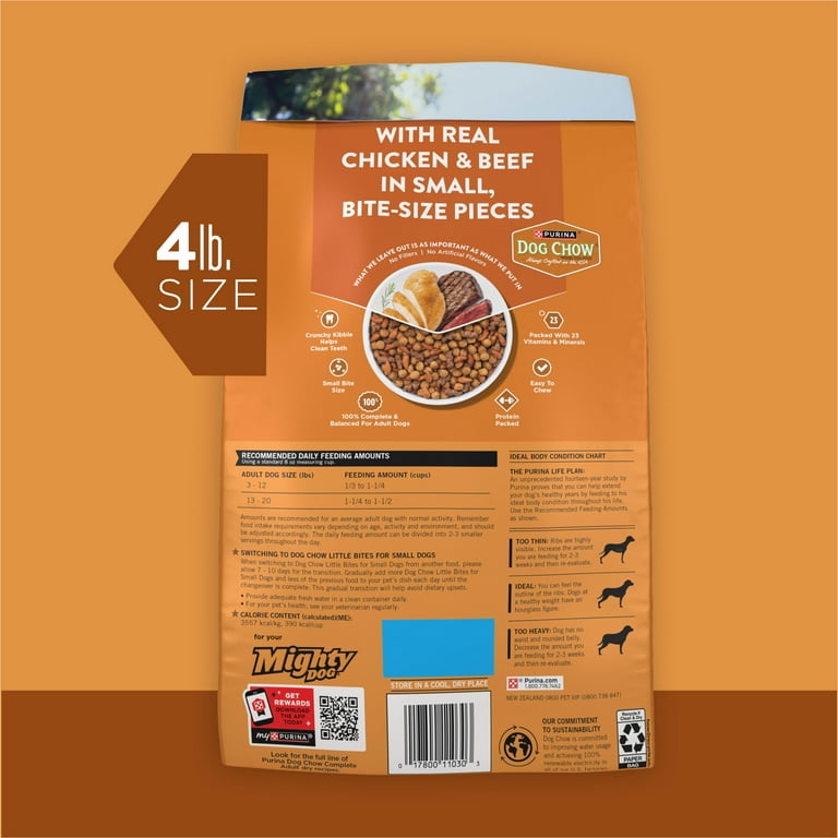 Purina Dog Chow Crunchy Adult Dry Food, Little Bites for Small