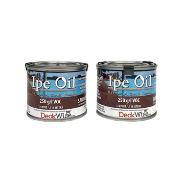 DeckWise Ipe Oil Hardwood Deck Natural Finish Semi-Transparent 250 VOC 1/4 Pint Sample 2-Pack