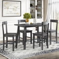 thumbnail image 2 of 5 Piece Dining Table Set, Wood Kitchen Table Set with Table and 4 Chairs, Gray, 2 of 9