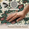 thumbnail image 6 of ODIKA 9'x12' Washable Area Rug Deep Green Vinyl Vintage Mosaic Floral Medallion with Distressed Botanical Design for Master Suite, California King, Under Bed, Non-Shedding, Easy Care, 6 of 7