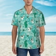 thumbnail image 2 of Fuzoiu Alapaca in Boho Print Hawaiian Shirt for Men, Summer Beach Casual Short Sleeve Button Down Shirts, Men’s Beach Summer Shirts with Pocket,Small, 2 of 7