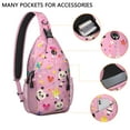 thumbnail image 2 of Travel sling bag, Waterproof chest sling pack for hiking, Adjustable strap, Multi-pocket, Men's backpack with Panda face, Cute design, 2 of 6