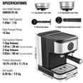 thumbnail image 6 of Vevor BZDYSKFJJCKABFA80V1 15 Bar Coffee & Espresso Maker with Milk Frother Steam Wand, 6 of 10