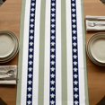 thumbnail image 5 of Coastal Turtle 70 Inch Table Runner, Sage Green Stripe Navy White Ocean Farmhouse Dresser Scarf Cotton & Linen Tablerunner for Dining/Kitchen Island/Holiday Party Décor 13" x 70", 5 of 9