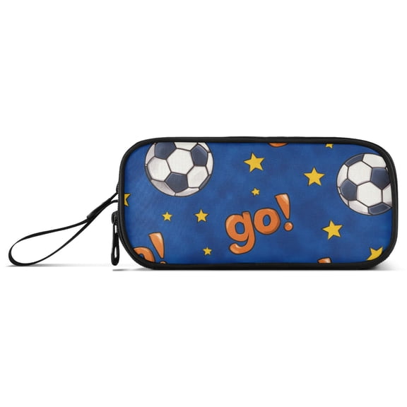 Football Soccer Stars Cute Pencil Case Stationary Holder Pen Bag Pencil Pouch Tool Organizer 3 Compartments