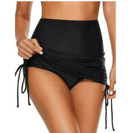 Women's High Waisted Swim Skirt Bikini Bottoms Short Dress with Panties Beachwear Coverup