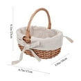 thumbnail image 2 of OUNONA Khaki Handmade Woven Basket Portable Wicker Linen Flower Basket for Store Decor, 2 of 8